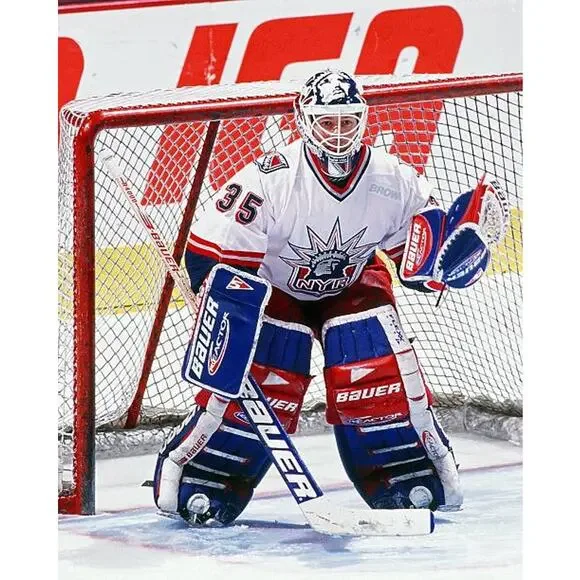 New York Rangers 1998-99 STARTER jersey White Liberty Alt M NHL hockey vintage - Picture 3 of 7